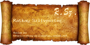 Ratkay Szilveszter névjegykártya