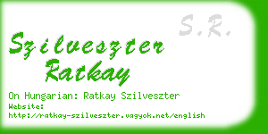 szilveszter ratkay business card